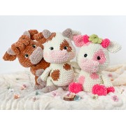 Clementine the Cow Amigurumi Crochet Pattern - English, Dutch, German, Spanish, French